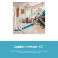 Genius Invictus X7 Akumulátorový vysavač (13 dílů) Bezpylový a bezdrátový 2v1 vysavač s výkonem 380 Wattů a integrovanými LED bo